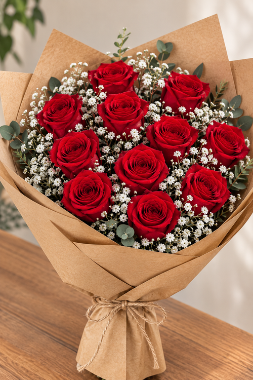 Long Stem Red Rose Bouquet